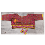 Pink Ajrak Blouse With Lace Back