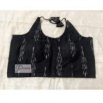 black ikkat sleeveless blouse with white work1