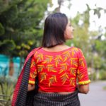 red yellow green hand embroidery blouse with frills