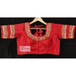 red golden maggam blouse3