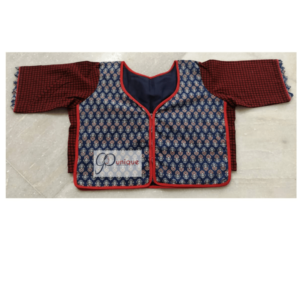 Blue Brown Ajrak Croptop 2