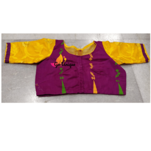 Purple Jamdani With Yellow Sleeves 2