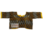Black Ikkat Body With Yellow Cotton Bow And Frill 1