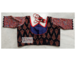 Black Ajrak With Red Flower Red Blue Sleeves W Neck