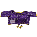 Violet Ikkat Blouse With Yellow Frill And Latkan