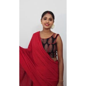 black red ajrak with red piping