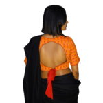 Orange Ikkat With Red Work Blouse 2 (1)