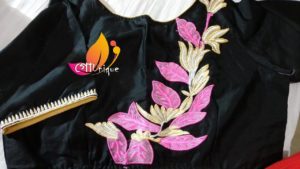 Flower Motive Embroidery Blouse
