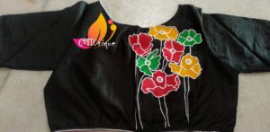 Red Green Yellow Flower Designer Embroidery