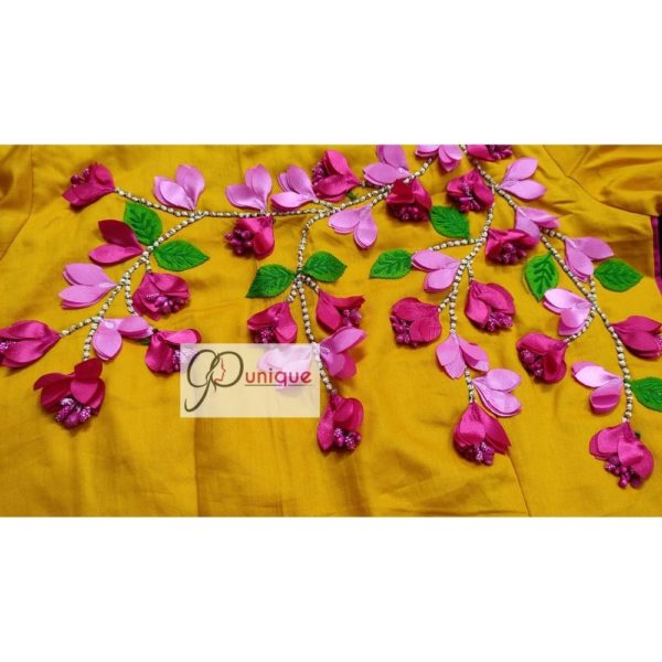 yelow cotton silk with kagoj full 3d embroidery blouse2