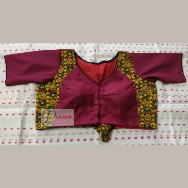 Cotton Silk Body With Yellow Ajrak Design Blouse