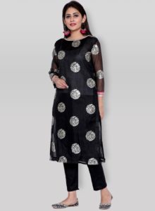 kurti design with boat neck