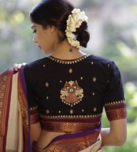 black embroidered silk blouse | Blouse Embroidery Designs Silk Sarees