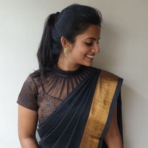 black net blouse | silk saree blouse design