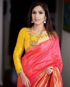 Yellow Full Sleeve Blouse Design For Silk Saree 