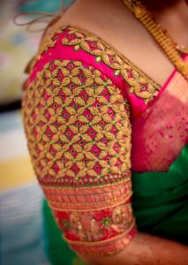 embroidered bridal blouse sleeves design