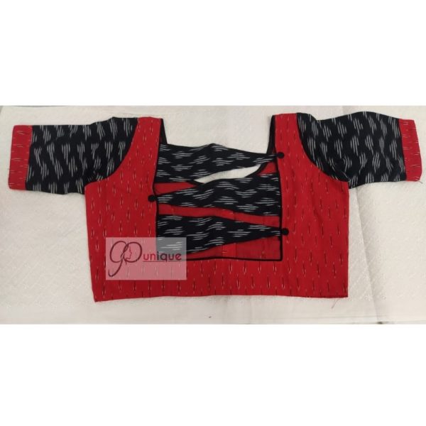 red black ikkat blouse1