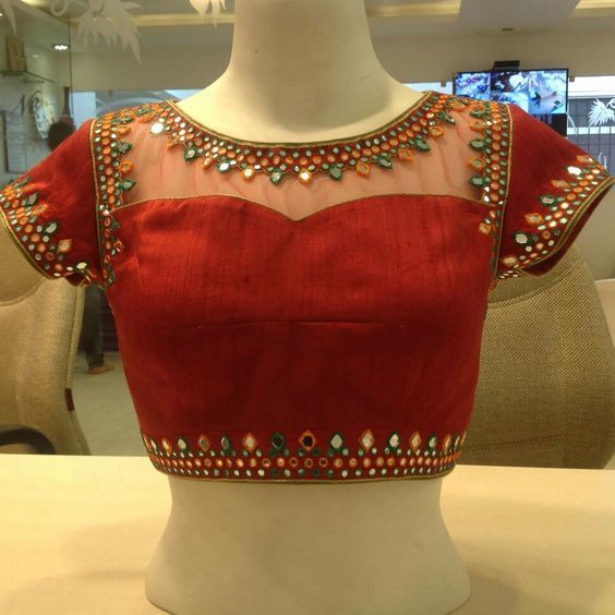 Latest Mirror Work Blouse Designs Images (Best Of 2021)