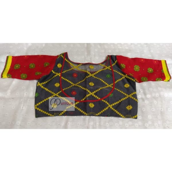 Blue - Rangoli Jamdani Cotton Blouse Piece