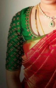 heavy maggam work with embroidery blouse design