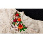 off white hakoba with hand embroidery with crochet lace blouse 1