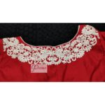 red white embroidery blouse with frills 4