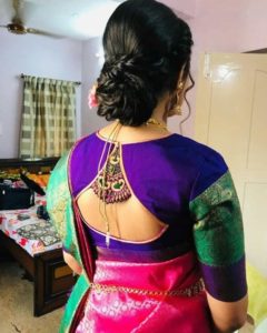 unique back design with aari work