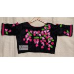 black cotton silk with kagoj full 3d embroidery blouse(1)