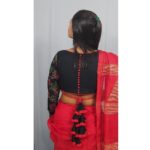 black khadi with latkan with full sleeves embroidery blouse desine3