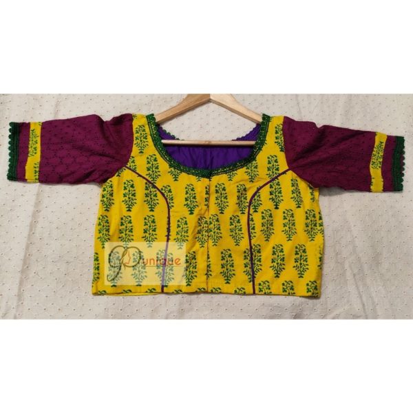 yellow ajrak with violet hakoba with green lace blouse2