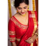 red golden maggam blouse