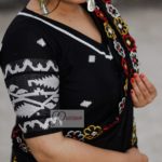 black cotton with jamdani korath work blouse