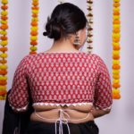 red white ajrak backless blouse1