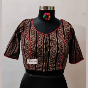 black red ajrak with latkan blouse1