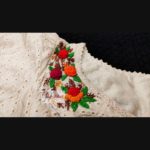 off white hakoba with hand embroidery with puff sleeves blouse design 2